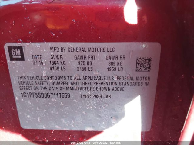 Photo 8 VIN: 1G1PF5SB0G7117659 - CHEVROLET CRUZE LIMITED 