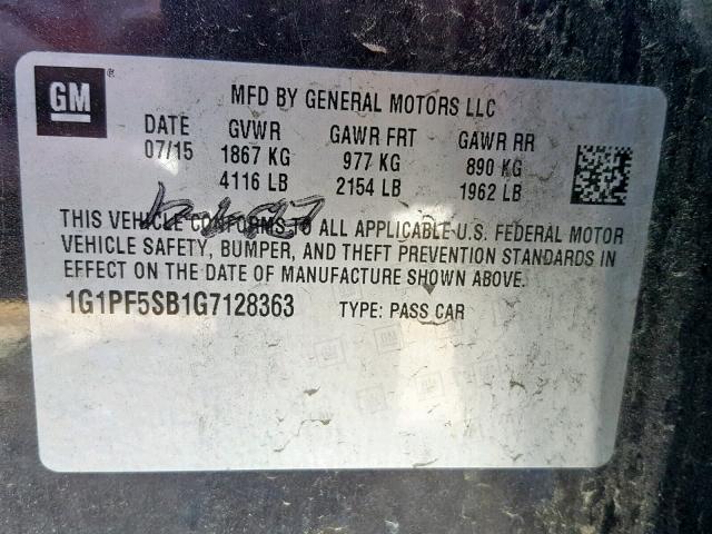 Photo 9 VIN: 1G1PF5SB1G7128363 - CHEVROLET CRUZE LIMI 