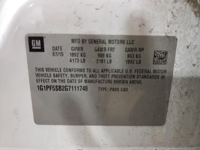 Photo 9 VIN: 1G1PF5SB2G7111748 - CHEVROLET CRUZE LIMI 