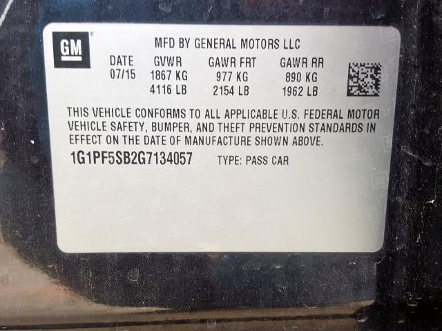 Photo 9 VIN: 1G1PF5SB2G7134057 - CHEVROLET CRUZE LIMI 