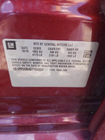 Photo 11 VIN: 1G1PF5SB4G7184992 - CHEVROLET CRUZE LIMI 