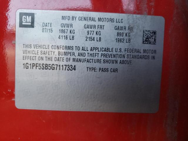 Photo 11 VIN: 1G1PF5SB5G7117334 - CHEVROLET CRUZE LIMI 