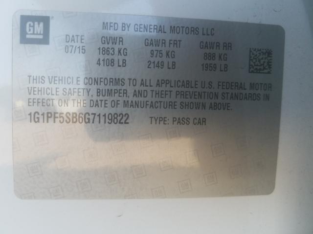 Photo 9 VIN: 1G1PF5SB6G7119822 - CHEVROLET CRUZE LIMI 