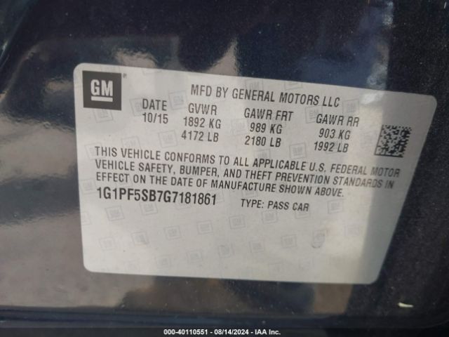 Photo 8 VIN: 1G1PF5SB7G7181861 - CHEVROLET CRUZE LIMITED 