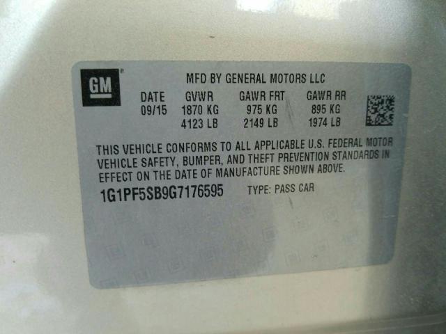 Photo 9 VIN: 1G1PF5SB9G7176595 - CHEVROLET CRUZE LIMI 