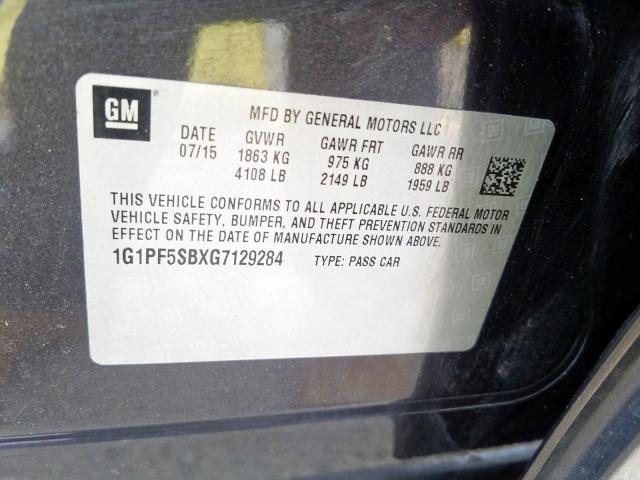 Photo 9 VIN: 1G1PF5SBXG7129284 - CHEVROLET CRUZE LIMI 