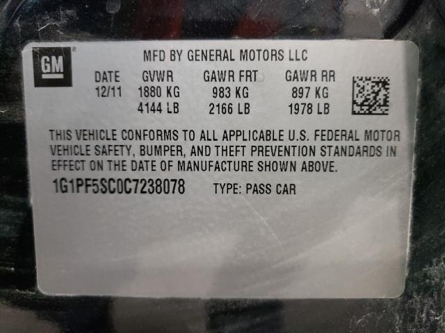 Photo 9 VIN: 1G1PF5SC0C7238078 - CHEVROLET CRUZE LT 