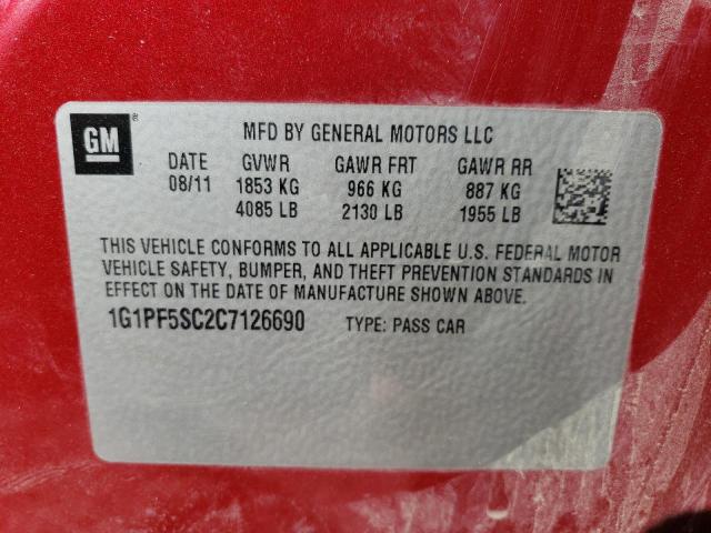 Photo 11 VIN: 1G1PF5SC2C7126690 - CHEVROLET CRUZE LT 