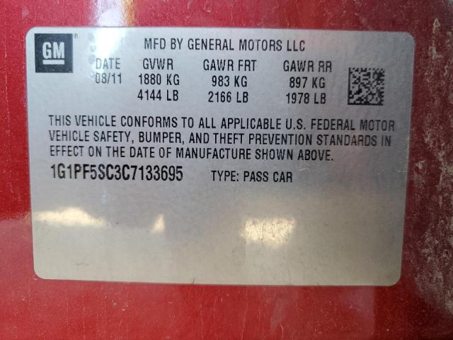 Photo 9 VIN: 1G1PF5SC3C7133695 - CHEVROLET CRUZE LT 