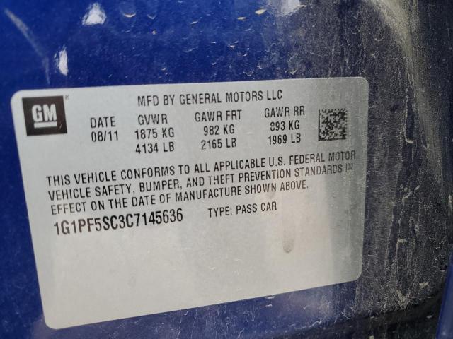 Photo 9 VIN: 1G1PF5SC3C7145636 - CHEVROLET CRUZE LT 