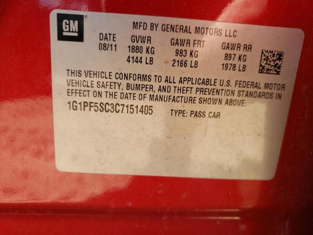 Photo 11 VIN: 1G1PF5SC3C7151405 - CHEVROLET CRUZE 