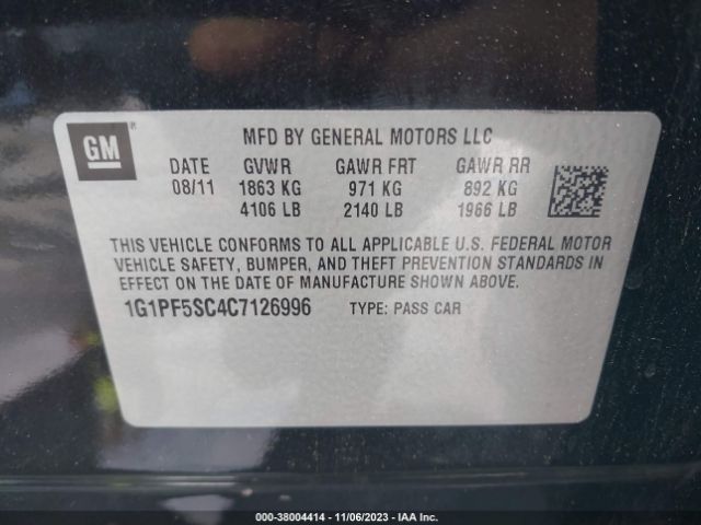 Photo 8 VIN: 1G1PF5SC4C7126996 - CHEVROLET CRUZE 