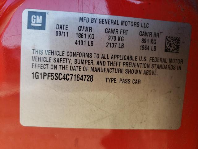 Photo 9 VIN: 1G1PF5SC4C7164728 - CHEVROLET CRUZE LT 