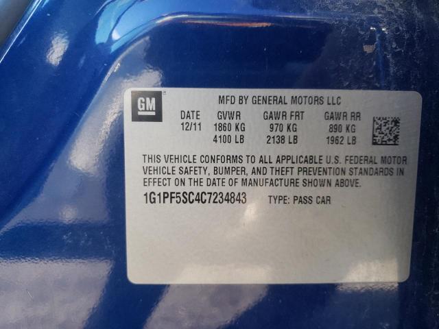 Photo 9 VIN: 1G1PF5SC4C7234843 - CHEVROLET CRUZE LT 