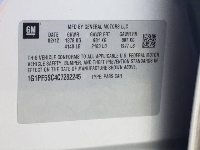 Photo 9 VIN: 1G1PF5SC4C7282245 - CHEVROLET CRUZE LT 