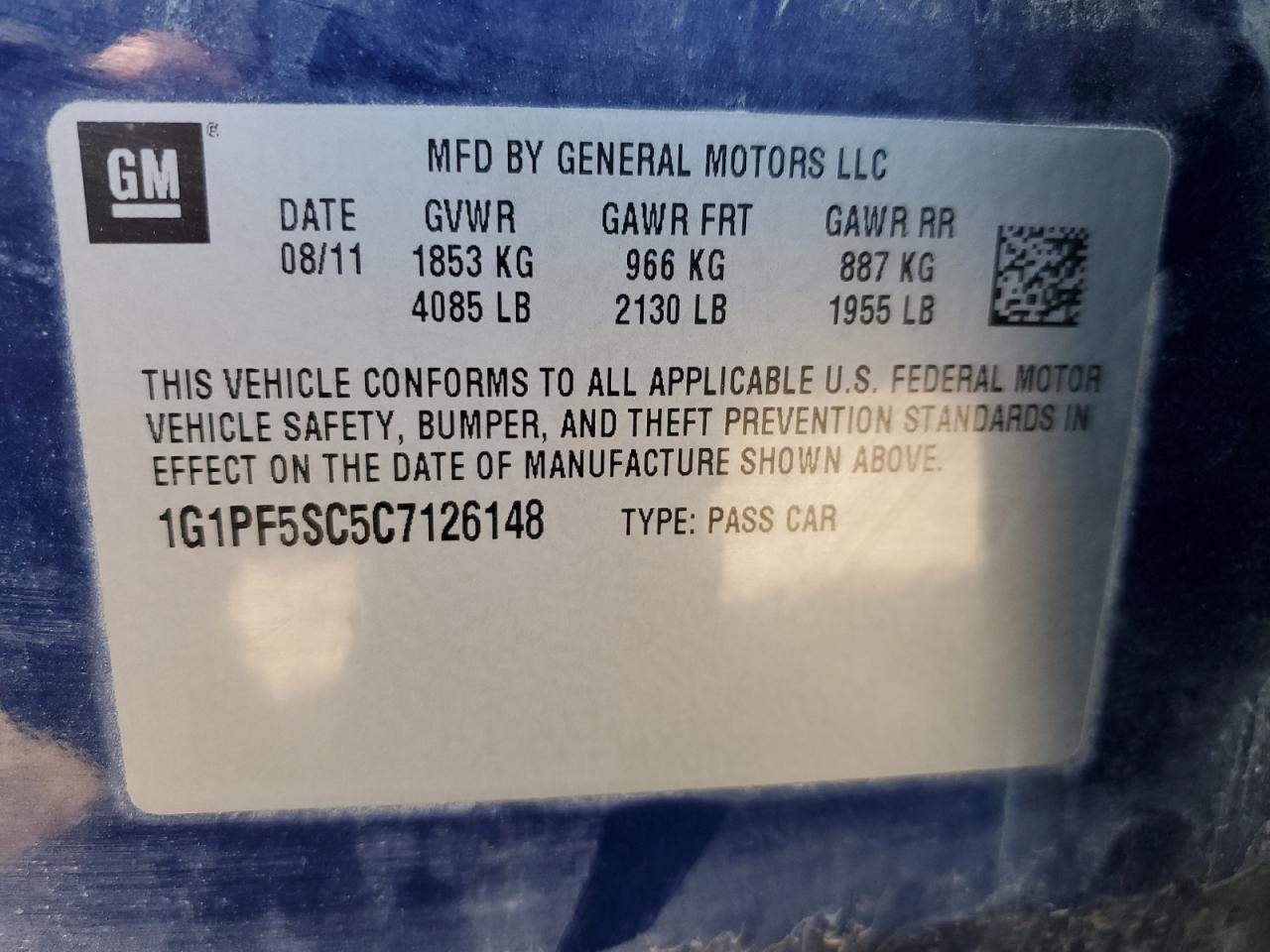 Photo 11 VIN: 1G1PF5SC5C7126148 - CHEVROLET CRUZE 