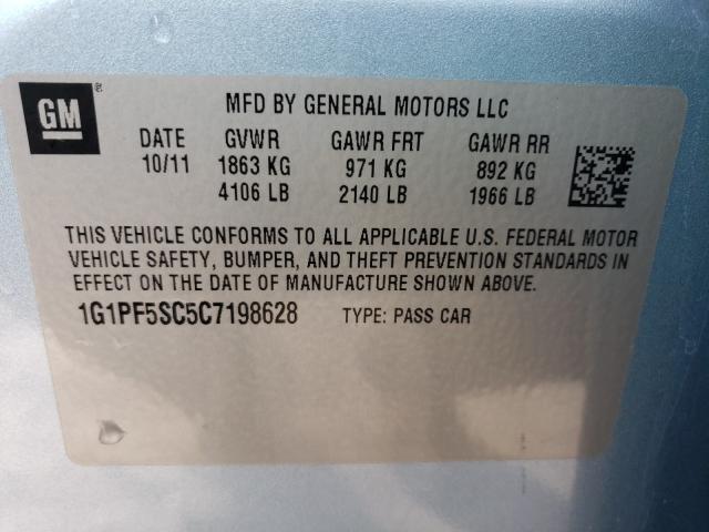 Photo 9 VIN: 1G1PF5SC5C7198628 - CHEVROLET CRUZE LT 