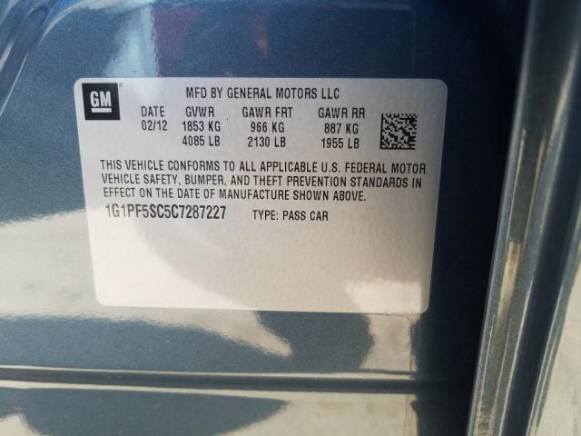 Photo 9 VIN: 1G1PF5SC5C7287227 - CHEVROLET CRUZE LT 