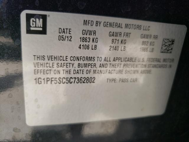 Photo 9 VIN: 1G1PF5SC5C7362802 - CHEVROLET CRUZE LT 