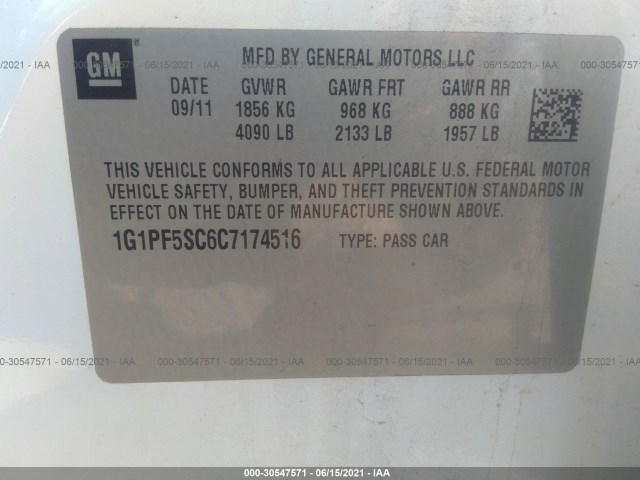 Photo 8 VIN: 1G1PF5SC6C7174516 - CHEVROLET CRUZE 