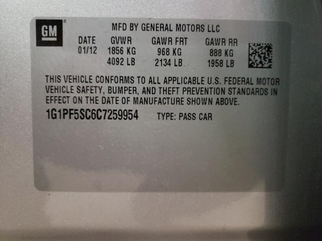 Photo 9 VIN: 1G1PF5SC6C7259954 - CHEVROLET CRUZE LT 