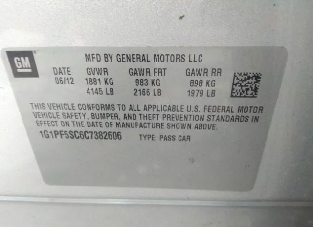 Photo 8 VIN: 1G1PF5SC6C7382606 - CHEVROLET CRUZE 