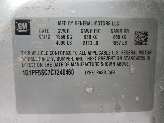 Photo 9 VIN: 1G1PF5SC7C7240460 - CHEVROLET CRUZE LT 