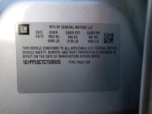 Photo 9 VIN: 1G1PF5SC7C7308935 - CHEVROLET CRUZE LT 