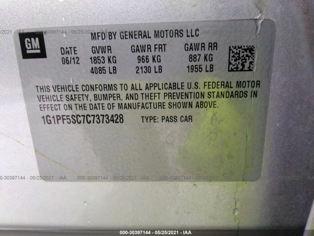 Photo 8 VIN: 1G1PF5SC7C7373428 - CHEVROLET CRUZE 