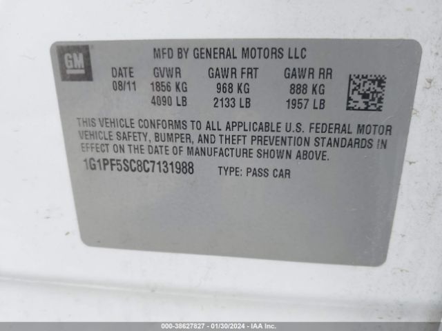 Photo 8 VIN: 1G1PF5SC8C7131988 - CHEVROLET CRUZE 