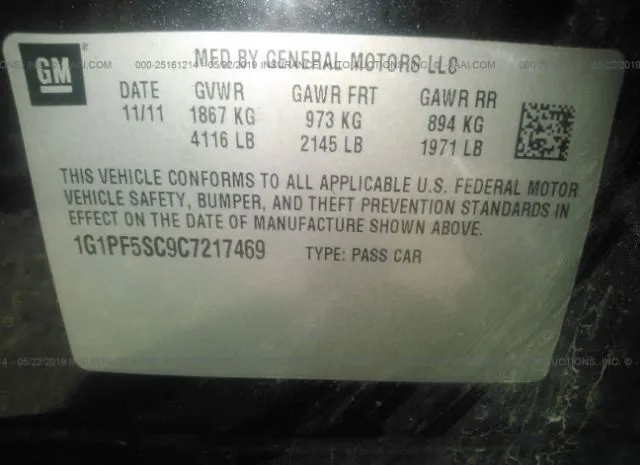 Photo 8 VIN: 1G1PF5SC9C7217469 - CHEVROLET CRUZE 