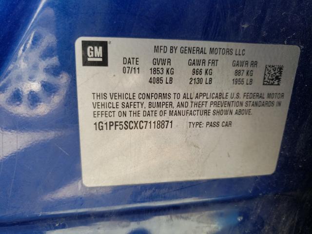 Photo 9 VIN: 1G1PF5SCXC7118871 - CHEVROLET CRUZE LT 