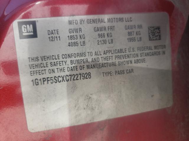 Photo 9 VIN: 1G1PF5SCXC7227928 - CHEVROLET CRUZE LT 