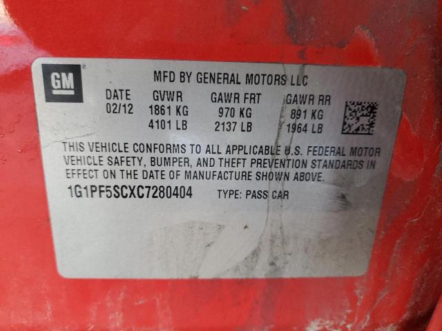 Photo 12 VIN: 1G1PF5SCXC7280404 - CHEVROLET CRUZE 