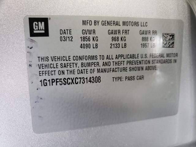 Photo 9 VIN: 1G1PF5SCXC7314308 - CHEVROLET CRUZE LT 