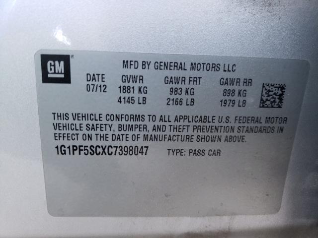 Photo 9 VIN: 1G1PF5SCXC7398047 - CHEVROLET CRUZE LT 