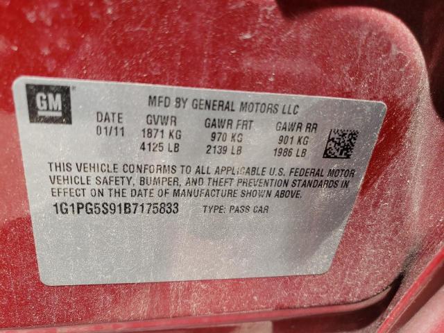 Photo 12 VIN: 1G1PG5S91B7175833 - CHEVROLET CRUZE 