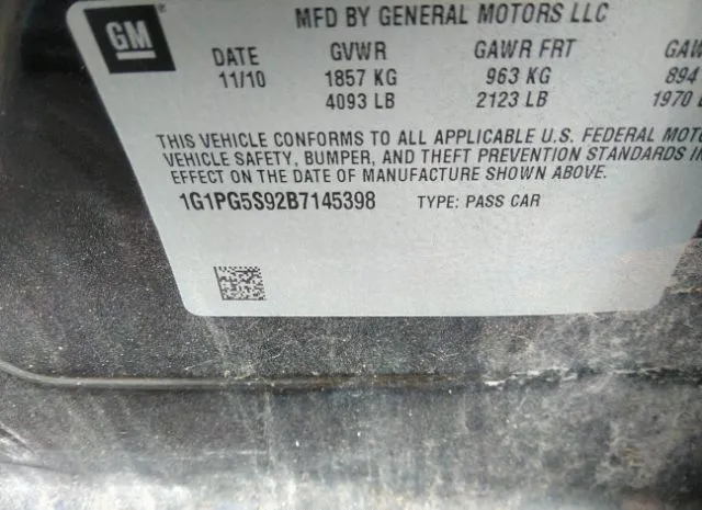 Photo 8 VIN: 1G1PG5S92B7145398 - CHEVROLET CRUZE 