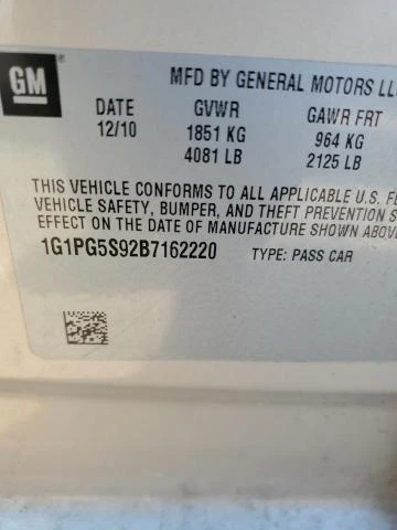 Photo 11 VIN: 1G1PG5S92B7162220 - CHEVROLET CRUZE LT 