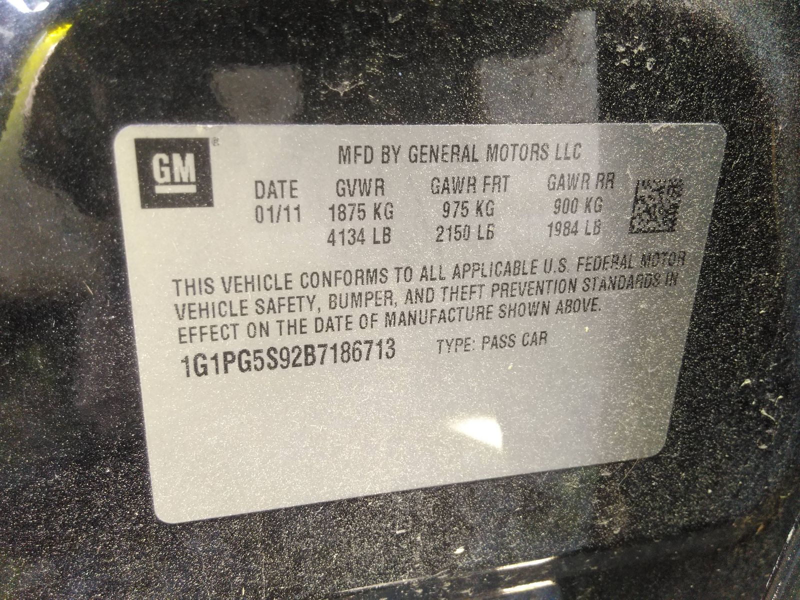 Photo 5 VIN: 1G1PG5S92B7186713 - CHEVROLET CRUZE 