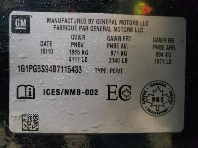 Photo 9 VIN: 1G1PG5S94B7115433 - CHEVROLET CRUZE LT 