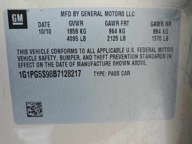 Photo 12 VIN: 1G1PG5S98B7128217 - CHEVROLET CRUZE LT 