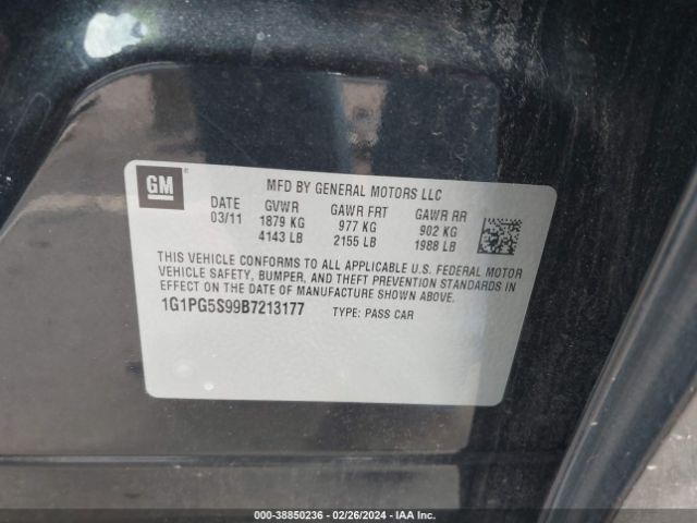 Photo 8 VIN: 1G1PG5S99B7213177 - CHEVROLET CRUZE 