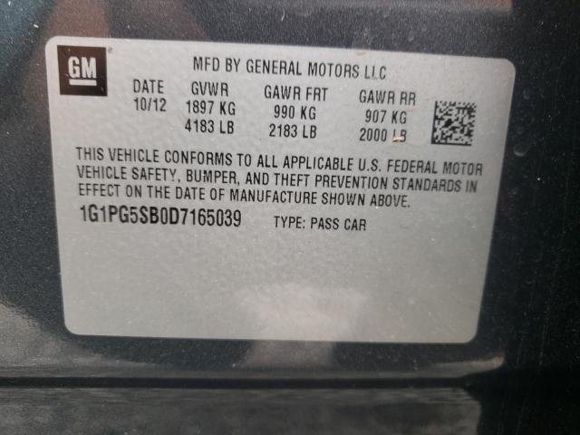 Photo 9 VIN: 1G1PG5SB0D7165039 - CHEVROLET CRUZE LTZ 