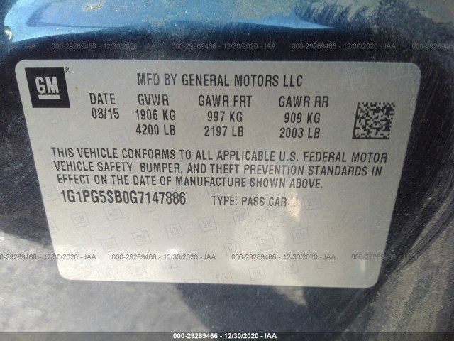 Photo 8 VIN: 1G1PG5SB0G7147886 - CHEVROLET CRUZE LIMITED 