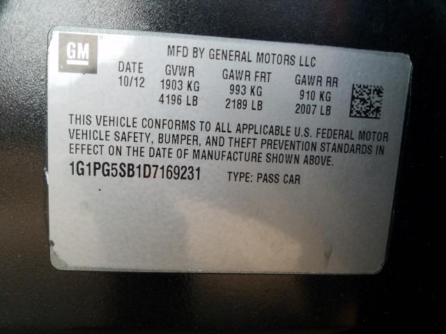 Photo 9 VIN: 1G1PG5SB1D7169231 - CHEVROLET CRUZE LTZ 