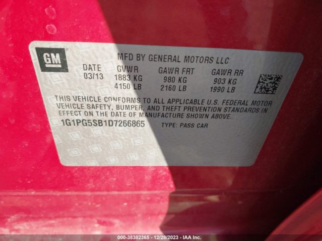 Photo 8 VIN: 1G1PG5SB1D7266865 - CHEVROLET CRUZE 