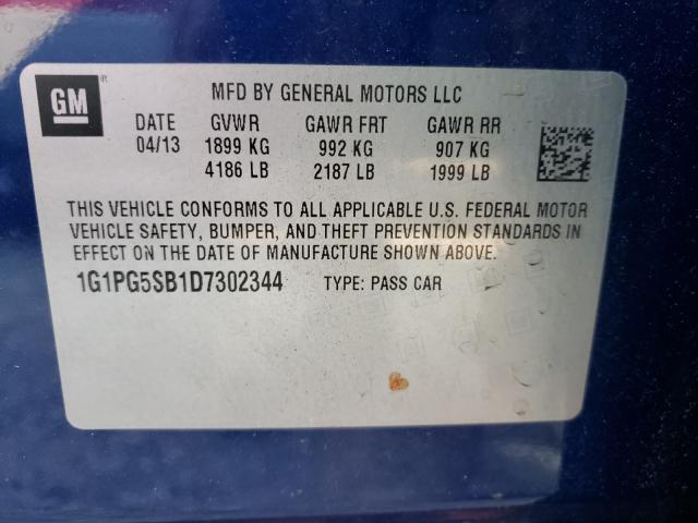 Photo 9 VIN: 1G1PG5SB1D7302344 - CHEVROLET CRUZE LTZ 