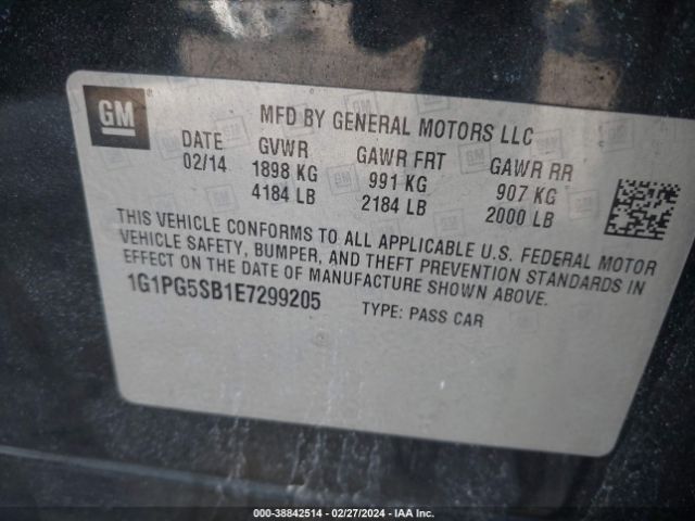 Photo 8 VIN: 1G1PG5SB1E7299205 - CHEVROLET CRUZE 