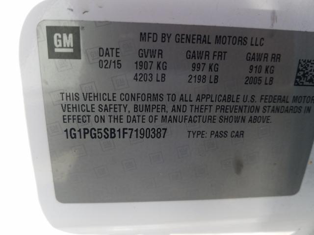 Photo 9 VIN: 1G1PG5SB1F7190387 - CHEVROLET CRUZE LTZ 